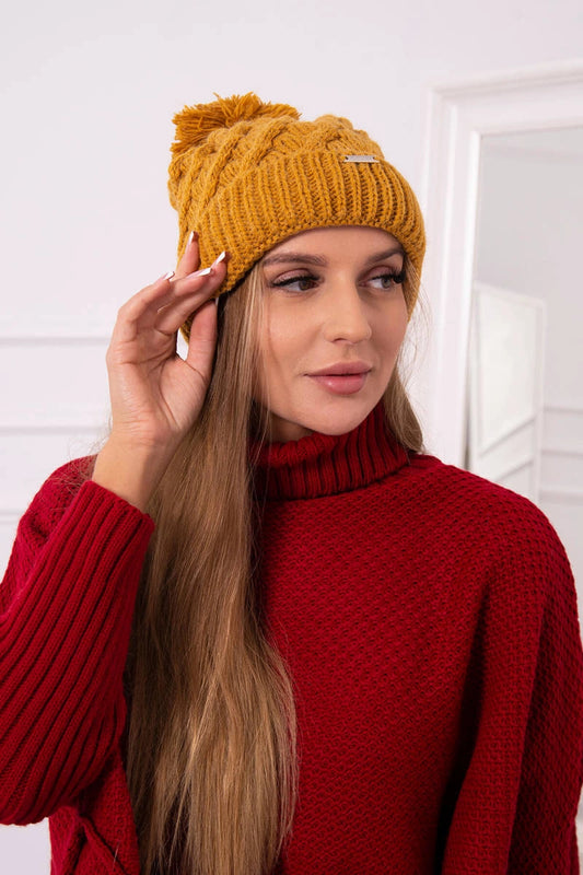 Čapica s fleece Wanda K281 horčica univerzálne