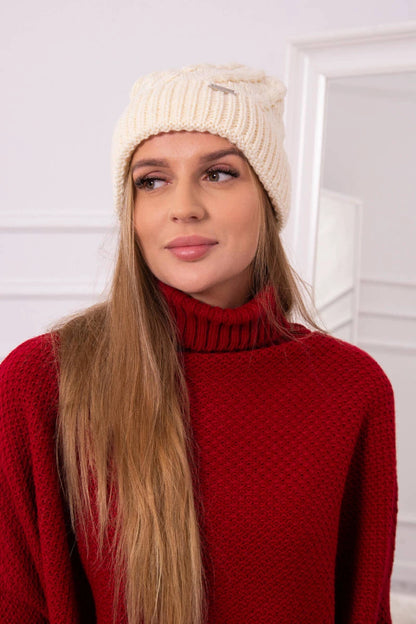 Čapica s fleece Wanda K281 ecru univerzálne