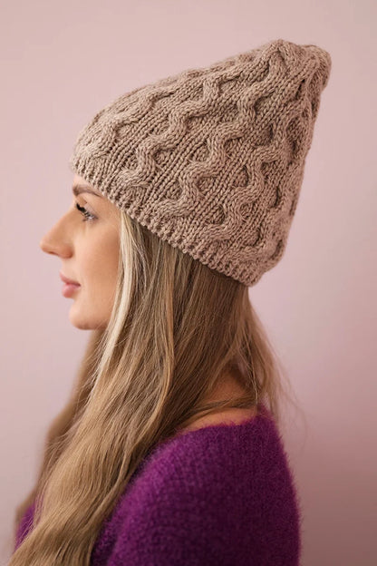 Čapica s fleece Teresa K285 tmavo béžová univerzálne