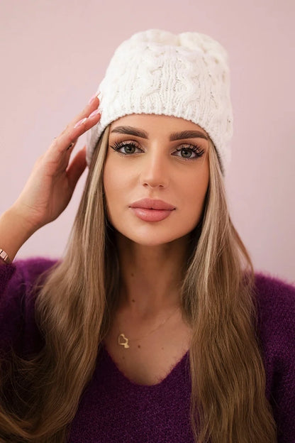 Čapica s fleece Teresa K285 biely univerzálne