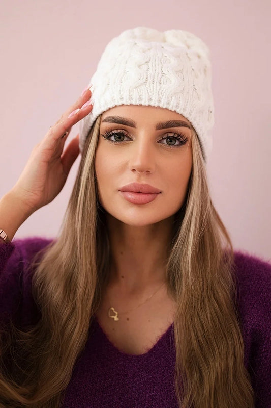 Čapica s fleece Teresa K285 biely univerzálne