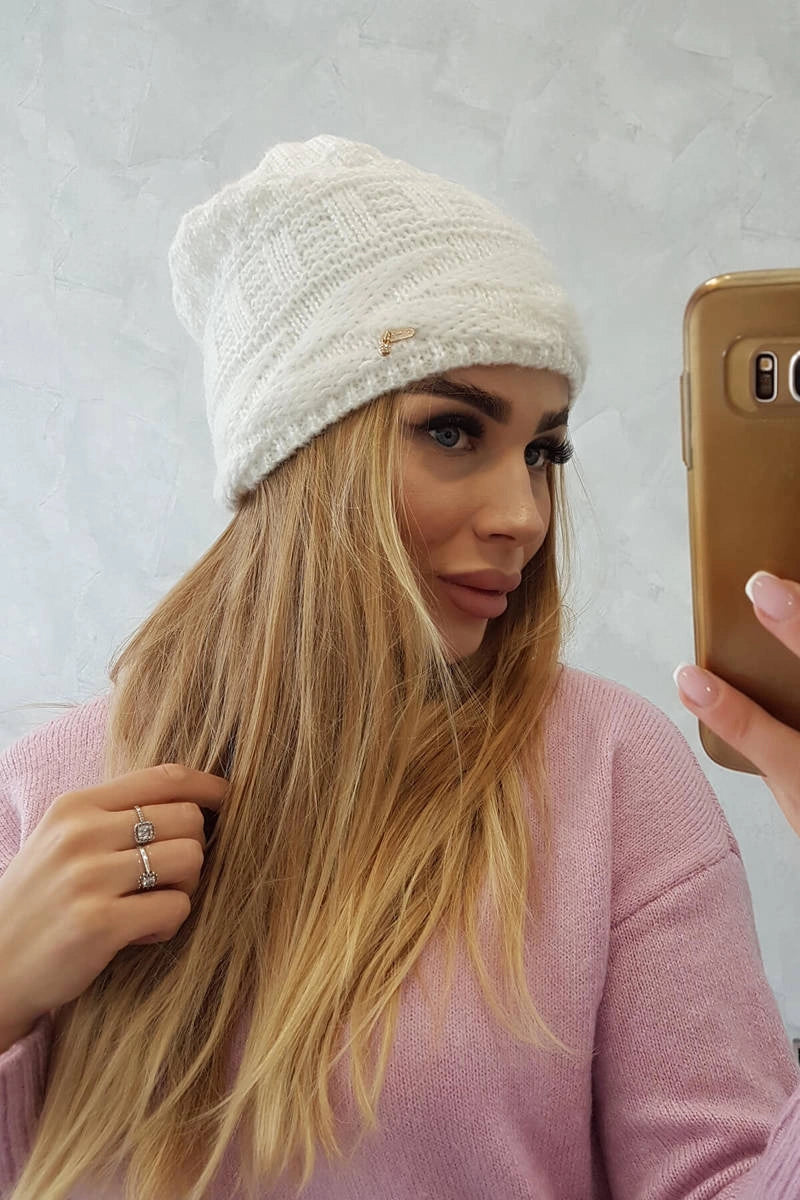 Čapica s fleece Edyta K298 ecru univerzálne