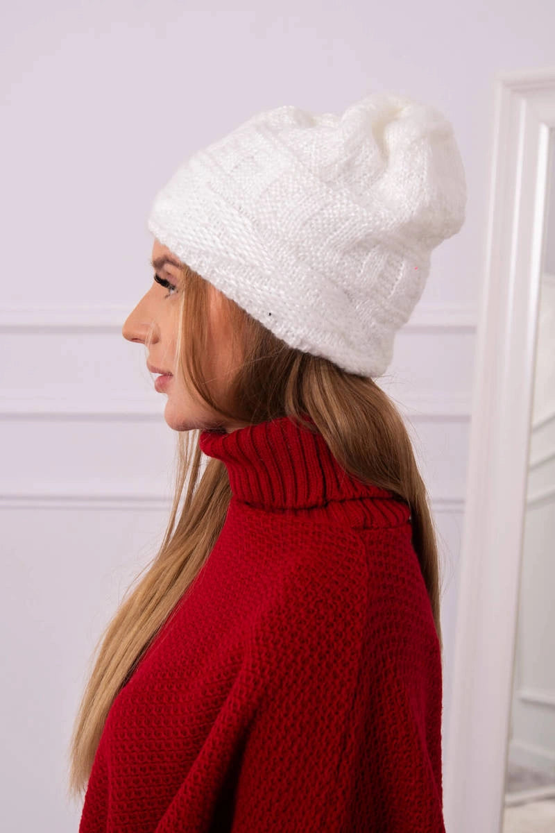 Čapica s fleece Edyta K298 ecru univerzálne