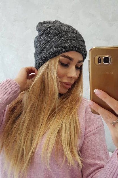 Čapica s fleece Edyta K298 grafit univerzálne