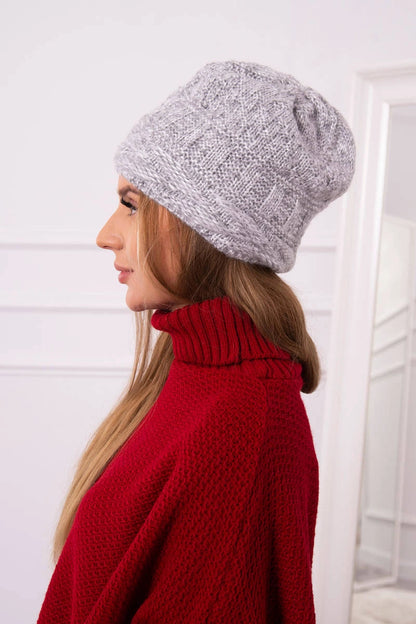 Čapica s fleece Edyta K298 sivá univerzálne