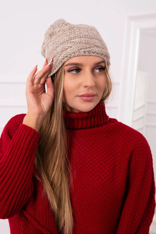 Čapica s fleece Edyta K298 béžová univerzálne