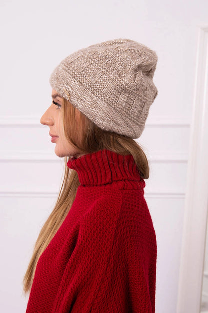 Čapica s fleece Edyta K298 béžová univerzálne
