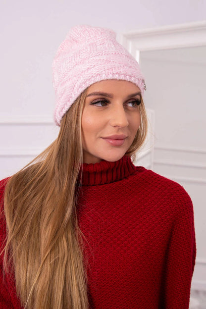 Čapica s fleece Edyta K298 púdrovo ružová univerzálne
