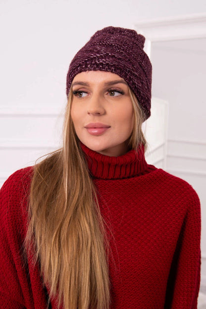 Čapica s fleece Edyta K298 tmavo fialová univerzálne