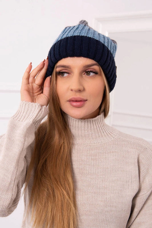 Čapica s fleece Bojana K265 námornícka modrá+riflovina+tmavošedá univerzálne