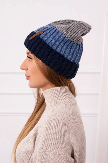 Čapica s fleece Bojana K265 námornícka modrá+tyrkysová+tmavošedá univerzálne