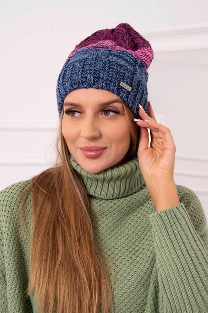 Čapica s fleece Dolores K303 rifle+ružová+tmavo fialová univerzálne