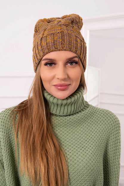 Čapica s fleece Dolores K303 horčica+hnedá univerzálne