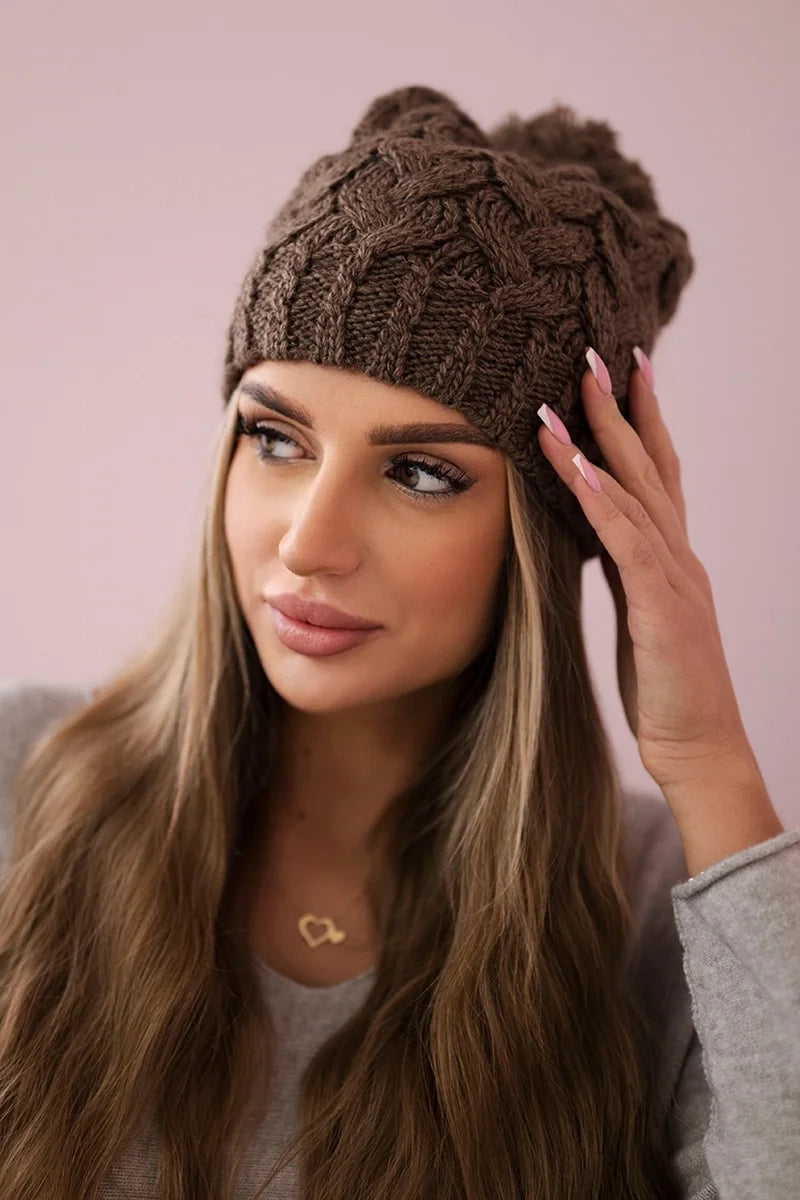 Čapica s fleece Waleria K307 cappuccino univerzálne
