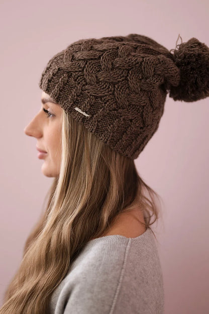Čapica s fleece Waleria K307 cappuccino univerzálne