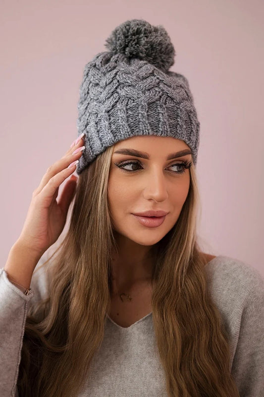 Čapica s fleece Waleria K307 tmavošedý univerzálne