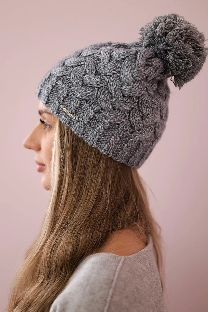 Čapica s fleece Waleria K307 tmavošedý univerzálne
