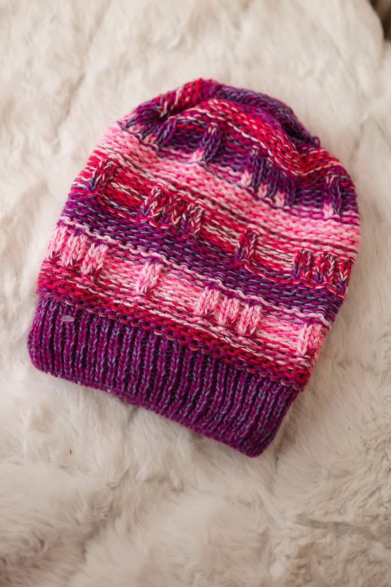 Čapica s fleece Patrycja K254 neónovo ružové+fialové univerzálne