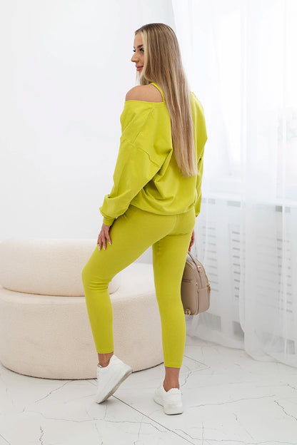 3-dielny set mikina + top + legíny kiwi univerzálne
