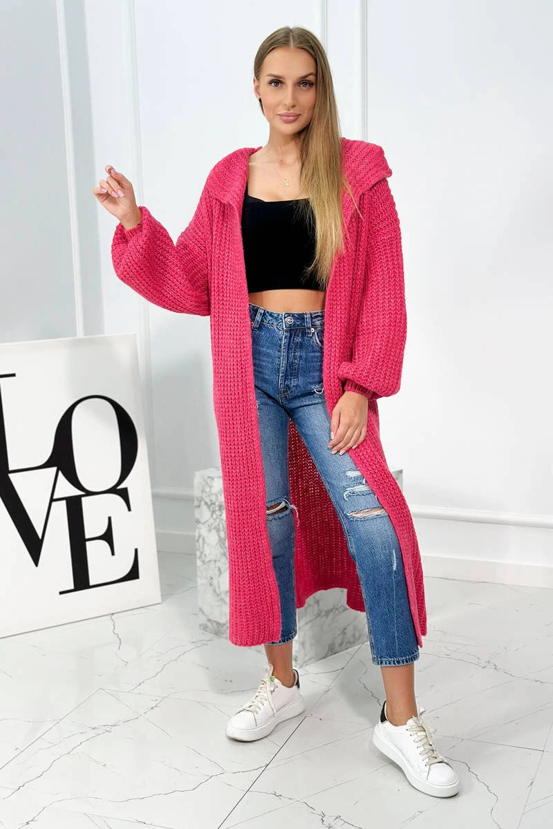 Sveter s mohérom v stojačiku fuchsia univerzálne