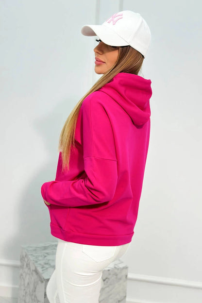Mikina s nápisom Voyage fuchsia univerzálne