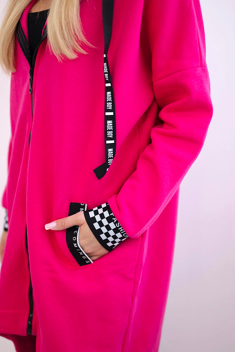 Mikina na zips fuchsia univerzálne