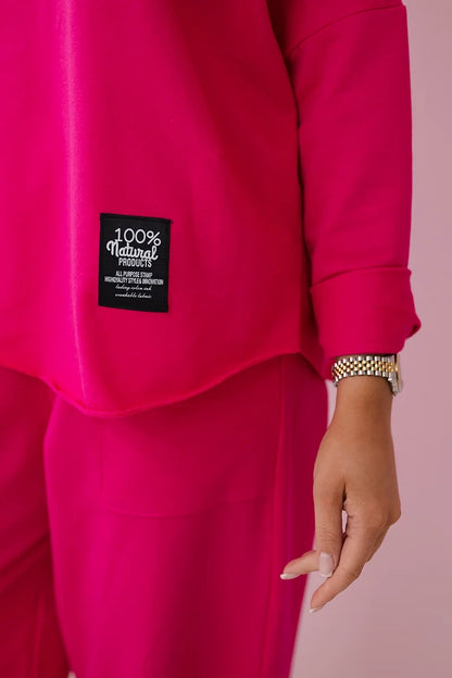 Bavlnené mikinové nohavice fuchsia univerzálne