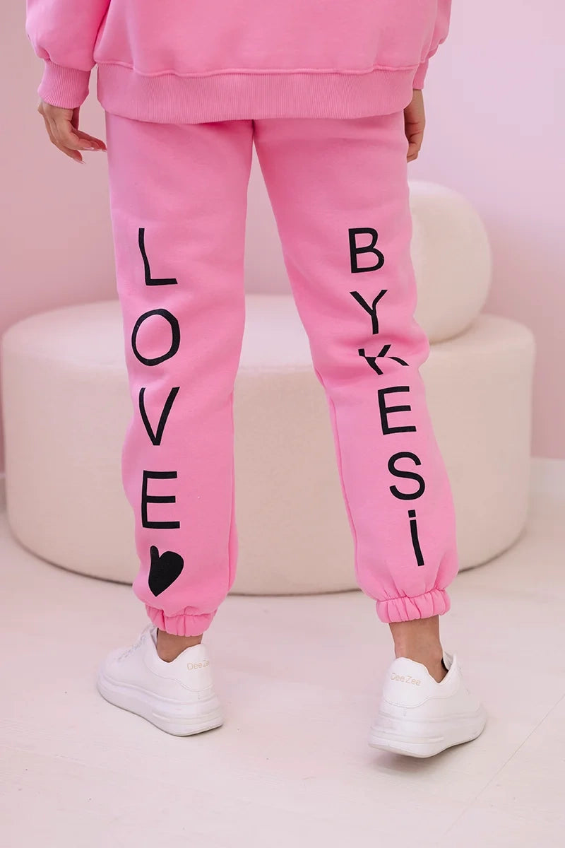 Luxusní bavlněná souprava LOVE sv.růžová