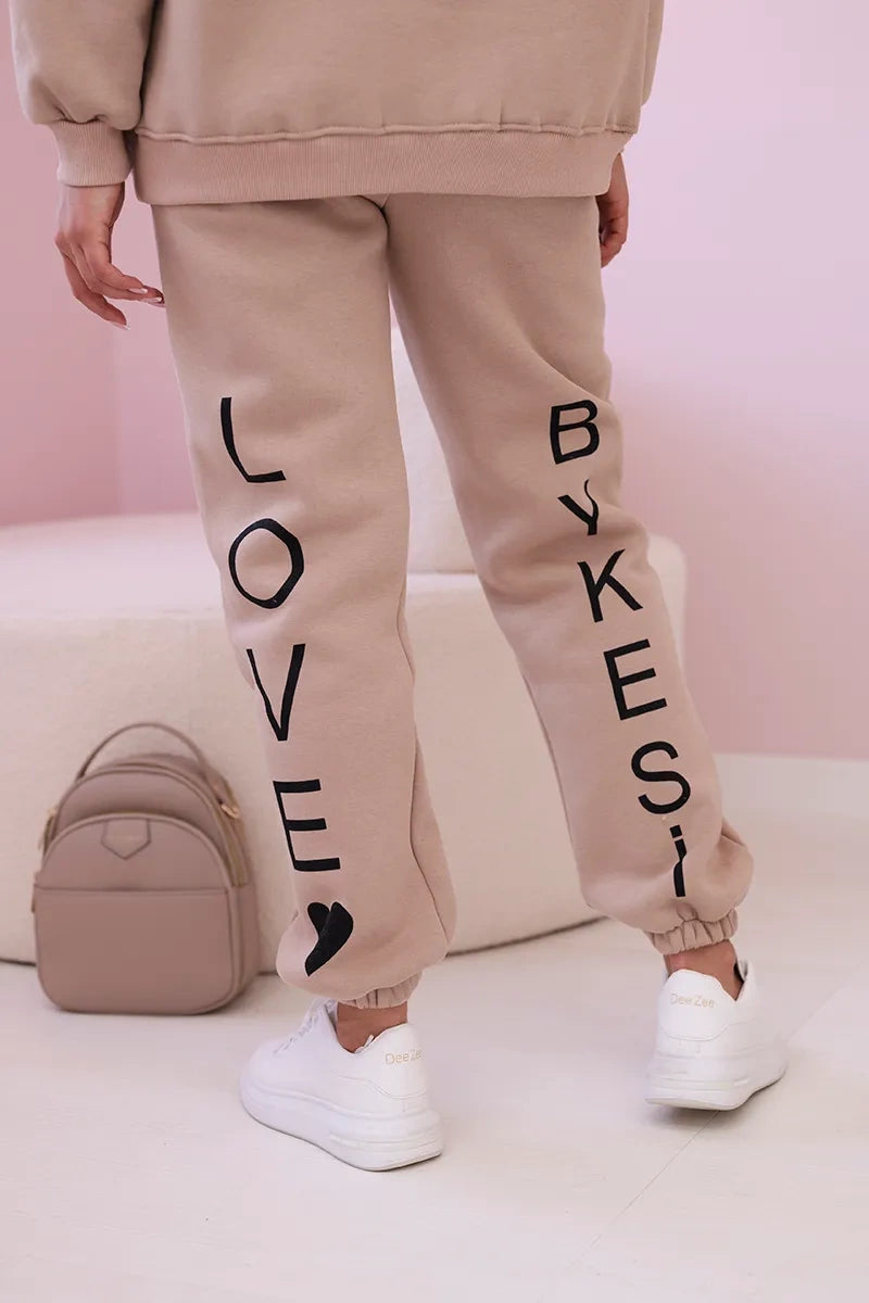 Luxusní bavlněná souprava LOVE sv.béžová