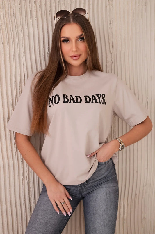 Bavlnená blúzka No Bad Days béžový univerzálne