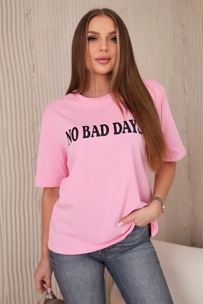 Bavlnená blúzka No Bad Days svetloružová univerzálne