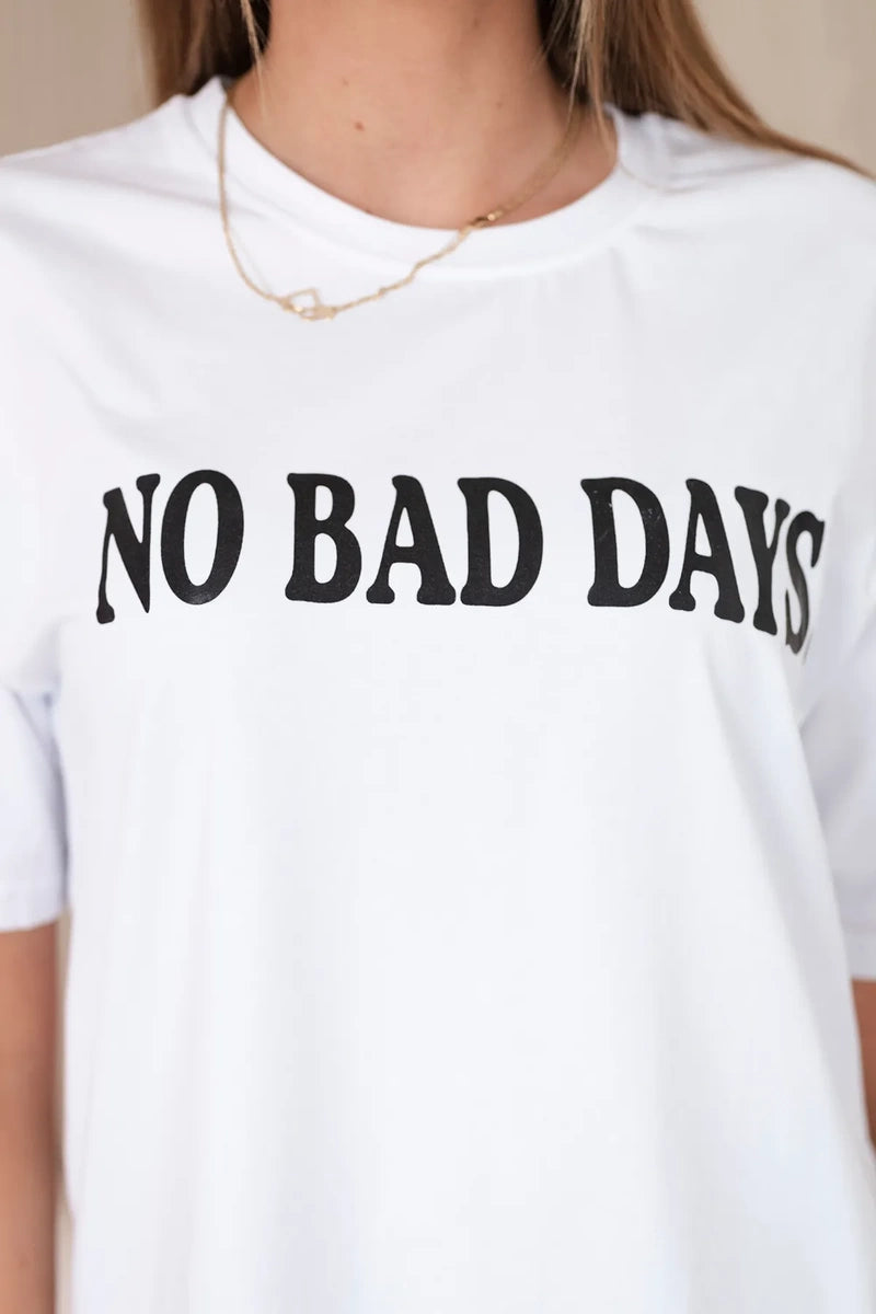 Bavlnená blúzka No Bad Days biely univerzálne