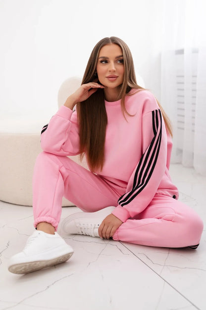 Dámská souprava s pruhy světlá růžová