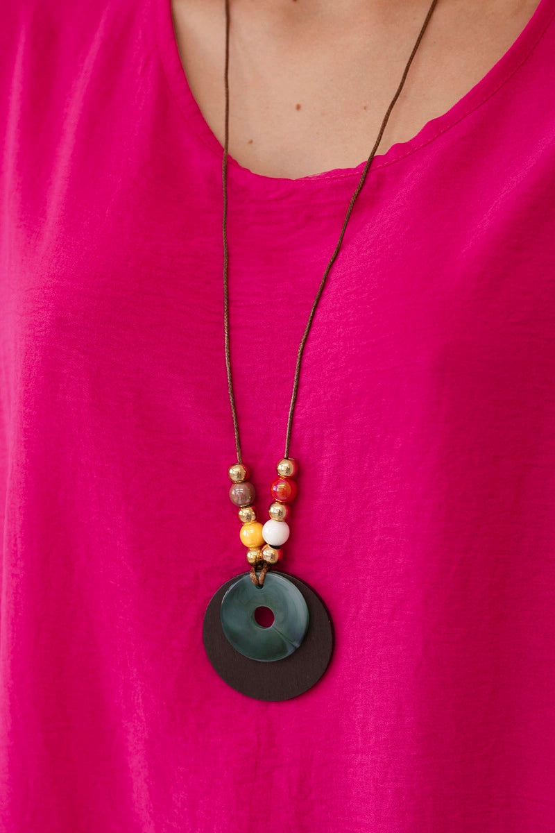 Oversized blúzka s príveskom fuchsia univerzálne