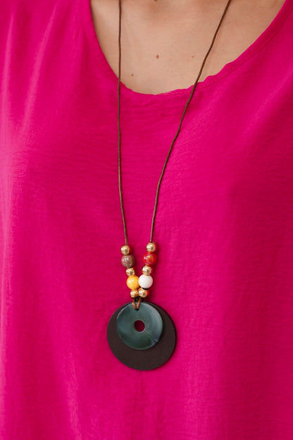Oversized blúzka s príveskom fuchsia univerzálne
