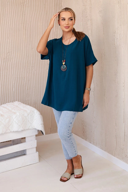 Oversized blúzka s príveskom námorný univerzálne