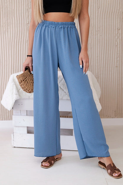 Nohavice so širokými nohavicami Denim univerzálne