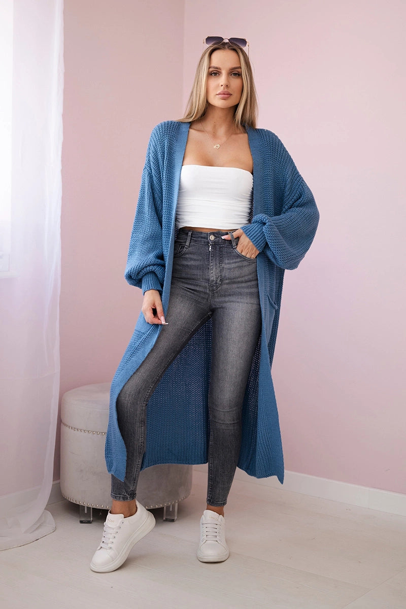 Sveter dlhý sveter Denim univerzálne