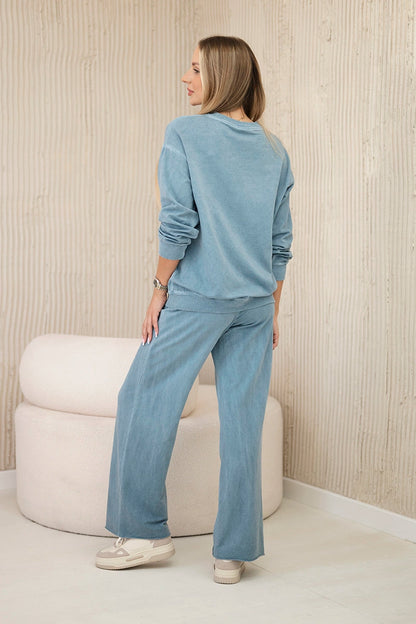 Bavlnená súprava s potlačou mikinové + nohavice Denim univerzálne