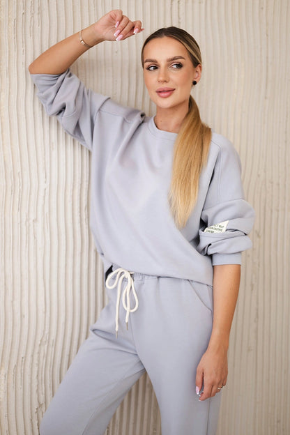 Set mikinové + nohavice maslová látka sivý univerzálne