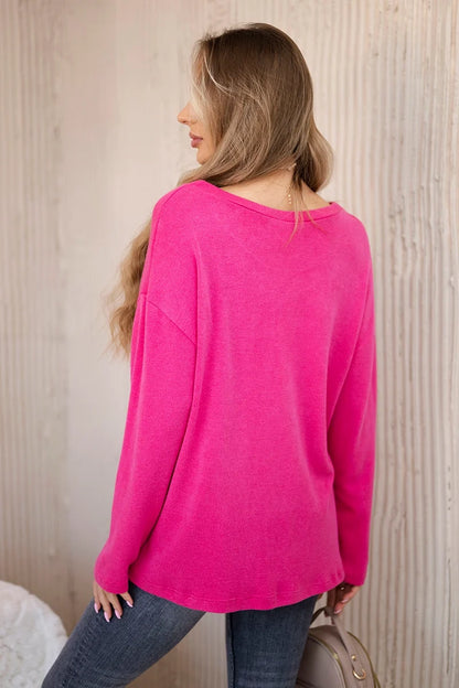 Blúzka s náhrdelníkom fuchsia univerzálne