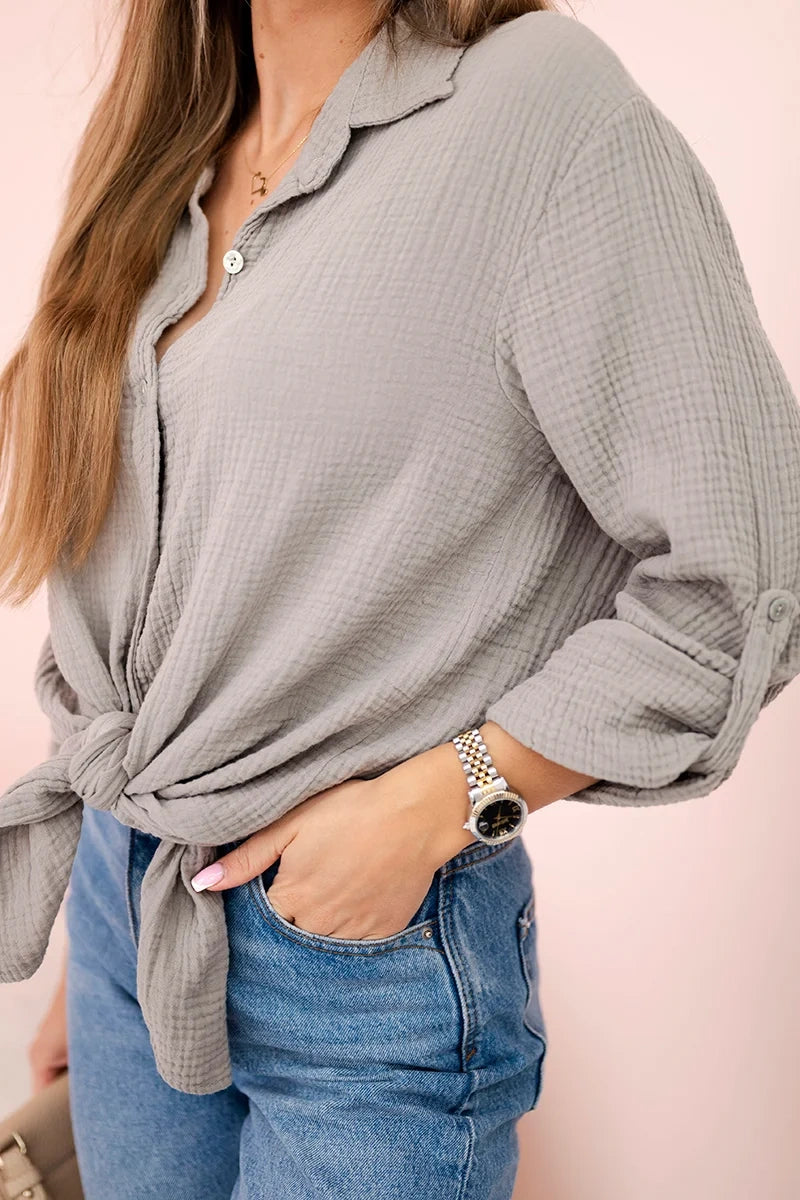 Bavlnená mušelínová košeľa oversize Fango univerzálne