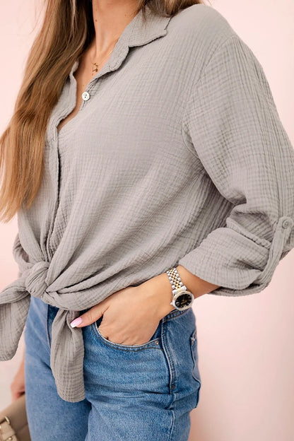 Bavlnená mušelínová košeľa oversize Fango univerzálne