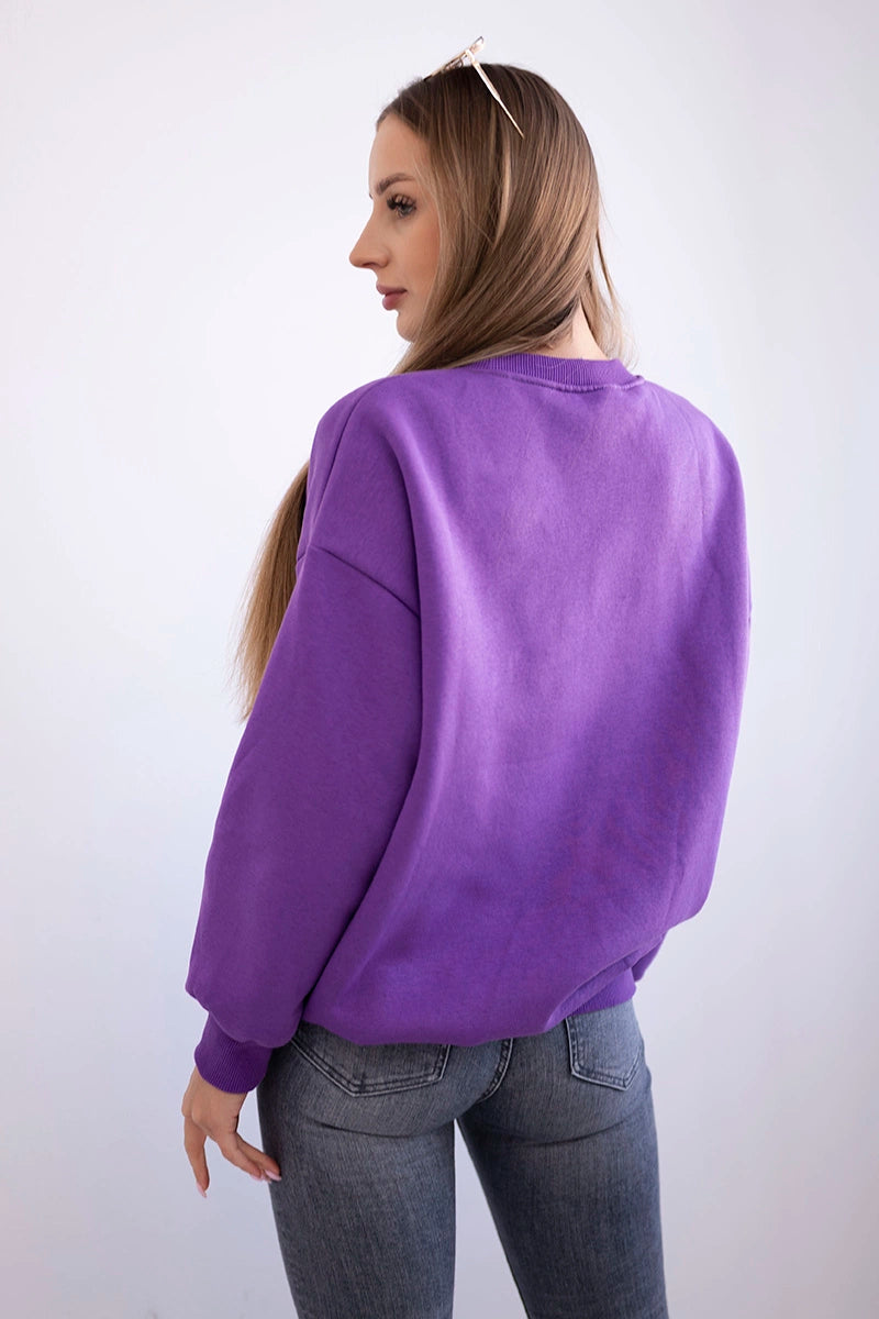 Dámska oversize mikina s nápisom Vanderbilt fialová univerzálne