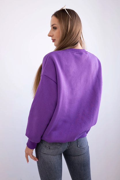 Dámska oversize mikina s nápisom Vanderbilt fialová univerzálne