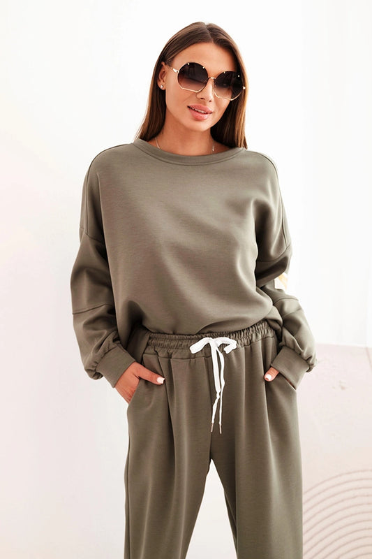Dámská souprava s volnou mikinou LOVE khaki