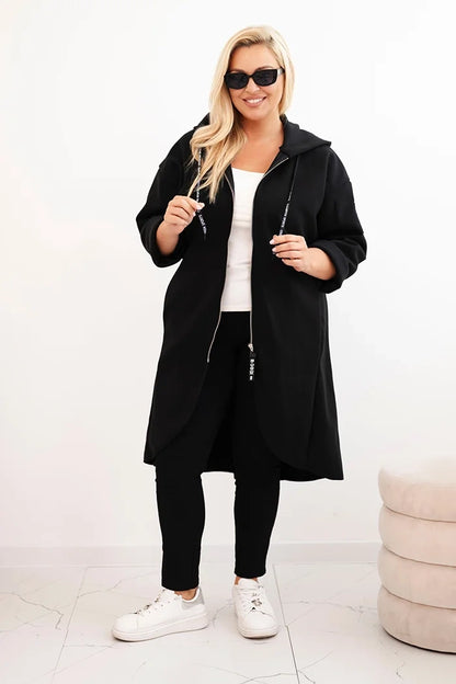 Elegantní dámský kabát Plus Size černá