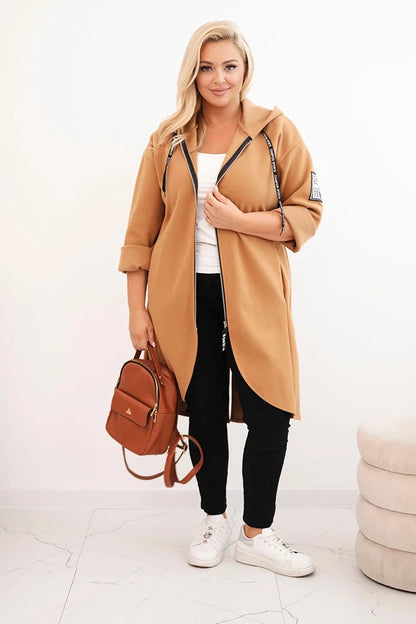 Elegantní dámský kabát Plus Size žlutá