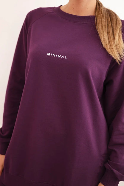 Dámský komplet mikina a legíny Minimal švestková